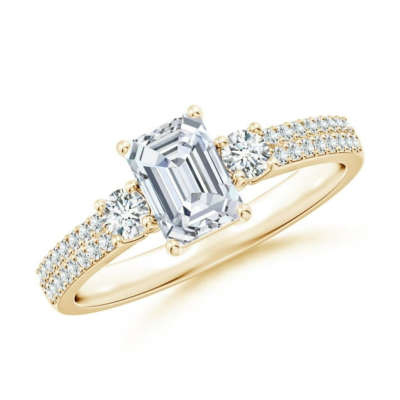 ANGARA IGI Certified Lab Grown 1 Ct Diamond Engagement Ring for Women in 14K Yellow Gold (Size-6.5x4.5mm| Color-F-G| Clarity-VS) | April Birthstone, Anniversary, Jewelry Gift for Women | Diamond Ring