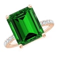 thumbnail image 1 of ANGARA Lab Grown 5.75 Ct Emerald-Cut Emerald Engagement Ring with Diamonds for Women in 14K Rose Gold (Size-12x10mm) | May Birthstone, Anniversary, Jewelry Gift for Women | Lab-Grown Emerald Ring, 1 of 8