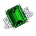 thumbnail image 1 of ANGARA Lab Grown 5.75 Ct Emerald and Lab Diamond Three Stone Ring for Women in 925 Sterling Silver (Size-12x10mm) | May Birthstone, Anniversary, Jewelry Gift for Women | Lab-Grown Emerald Ring, 1 of 8