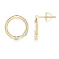 thumbnail image 1 of ANGARA Lab Grown Diamond Open Circle Stud Earrings for Women in 14K Yellow Gold (Size-2mm| Color-F-G| Clarity-VS) | April Birthstone, Anniversary, Jewelry Gift for Women | Lab-Grown Diamond Earrings, 1 of 5