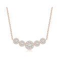 thumbnail image 1 of ANGARA Lab Grown Graduated 5 Stone Diamond Necklace for Women in 14K Rose Gold (Size-3.8mm| Color-F-G| Clarity-VS) | April Birthstone, Anniversary, Jewelry Gift for Women | Lab-Grown Diamond Necklace, 1 of 5