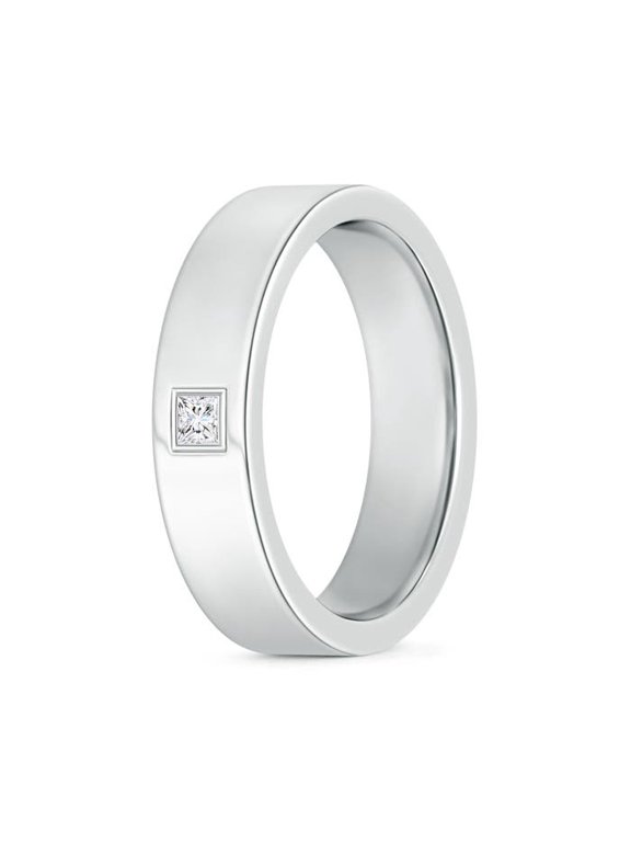 Lab Grown Gypsy Set Diamond Men's Wedding Ring for Women in 14K White Gold (Size-2.5mm| Color-F-G| Clarity-VS) | April Birthstone, Anniversary, Jewelry Gift for Women | Lab-Grown Diamond Ring