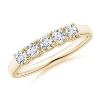 ANGARA Lab Grown Half Eternity 5 Stone Diamond Wedding Ring for Women in 14K Yellow Gold | Lab-Grown Diamond Ring