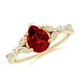 thumbnail image 1 of ANGARA Lab Grown 1.15 Ct Nature-Inspired Pear Ruby Engagement Ring for Women in 14K Yellow Gold (Size-8x6mm) | July Birthstone, Anniversary, Jewelry Gift for Women | Lab-Grown Ruby Ring, 1 of 7