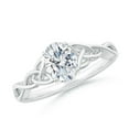 thumbnail image 1 of ANGARA Lab Grown Diamond Celtic Knot Engagement Ring for Women in 14K White Gold (Size-7x5mm| Color-F-G| Clarity-VS) | April Birthstone, Anniversary, Jewelry Gift for Women | Lab-Grown Diamond Ring, 1 of 8