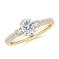 thumbnail image 1 of ANGARA Lab Grown Oval Diamond Engagement Ring for Women in 14K Yellow Gold (Size-7x5mm| Color-F-G| Clarity-VS) | April Birthstone, Anniversary, Jewelry Gift for Women | Lab-Grown Diamond Ring, 1 of 7