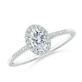 thumbnail image 1 of ANGARA Lab Grown Oval Diamond Halo Ring for Women in 14K White Gold (Size-6x4mm | Color-F-G | Clarity-VS) | April Birthstone, Birthday, Anniversary, Jewelry Gift for Women | Lab-Grown Diamond Ring, 1 of 4