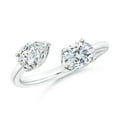 thumbnail image 1 of ANGARA Lab Grown Oval & Diamond Two-Stone Open Ring for Women in 14K White Gold (Size-7x5mm| Color-F-G| Clarity-VS) | April Birthstone, Anniversary, Jewelry Gift for Women | Lab-Grown Diamond Ring, 1 of 7