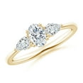 thumbnail image 1 of ANGARA Lab Grown Oval and Pear-Shaped Diamond Three Stone Ring for Women in 14K Yellow Gold (Size-6x4mm | 0.43 ct) | April Birthstone Jewelry for Her | Lab-Grown Diamond Engagement Rings, 1 of 4