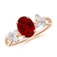 thumbnail image 1 of ANGARA Lab Grown 1.25 Ct Oval Ruby Butterfly Engagement Ring for Women in 14K Rose Gold (Size-8x6mm) | July Birthstone, Birthday, Anniversary, Jewelry Gift for Women | Lab-Grown Ruby Ring, 1 of 8