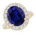 thumbnail image 1 of ANGARA Lab Grown 4.75 Ct Sapphire Ring with Lab Diamond Accents for Women in 14K Yellow Gold (Size-12x10mm) | September Birthstone, Anniversary, Jewelry Gift for Women | Lab-Grown Blue Sapphire Ring, 1 of 8