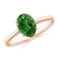 thumbnail image 1 of ANGARA Lab Grown 1.1 Ct Oval Solitaire Emerald Cocktail Ring for Women in 14K Rose Gold (Size-8x6mm) | May Birthstone, Birthday, Anniversary, Jewelry Gift for Women | Lab-Grown Emerald Ring, 1 of 9