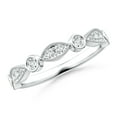 thumbnail image 1 of ANGARA Lab Grown Pave, Bezel Diamond Motifs Wedding Ring for Women in 14K White Gold (Size-2.3mm| Color-F-G| Clarity-VS) | Anniversary, Jewelry Gift for Women | Lab-Grown Diamond Ring, 1 of 6