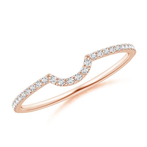 ANGARA Lab Grown Pave-Set Diamond Contoured Comfort Fit Wedding Ring for Women in 14K Rose Gold (Size-1mm | 0.15 ct) | April Birthstone Jewelry for Her | Lab-Grown Diamond Engagement Rings