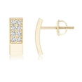 thumbnail image 1 of ANGARA Lab Grown Diamond Curved Bar Earrings for Women in 14K Yellow Gold (Size-1.3mm| Color-F-G| Clarity-VS) | April Birthstone, Anniversary, Jewelry Gift for Women | Lab-Grown Diamond Earrings, 1 of 5