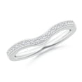 thumbnail image 1 of ANGARA Lab Grown Pave-Set Diamond Curved Wedding Ring for Women in 14K White Gold (Size-1.1mm| Color-F-G| Clarity-VS) | April Birthstone, Anniversary, Jewelry Gift for Women | Lab-Grown Diamond Ring, 1 of 6