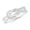 thumbnail image 1 of ANGARA Lab Grown Diamond Split Infinity Knot Ring for Women in 14K White Gold (Size-0.9mm| Color-F-G| Clarity-VS) | April Birthstone, Anniversary, Jewelry Gift for Women | Lab-Grown Diamond Ring, 1 of 5