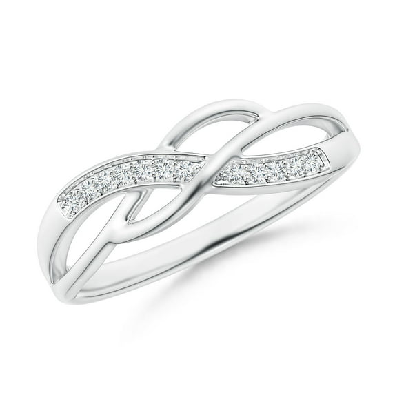 ANGARA Lab Grown Pave Set Diamond Multi-Row for Women in 14K White Gold (Size-1.1mm| Color-F-G| Clarity-VS) | April Birthstone, Anniversary, Jewelry Gift for Women | Lab-Grown Diamond Ring