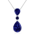 thumbnail image 1 of ANGARA Lab Grown 6.5 Ct Pear & Blue Sapphire 3 Stone Pendant for Women in 14K White Gold (Size-14x10mm) | September Birthstone, Anniversary, Jewelry Gift for Women | Lab-Grown Blue Sapphire Necklace, 1 of 8