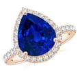 thumbnail image 1 of ANGARA Lab Grown 5 Ct Blue Sapphire Halo Engagement Ring for Women in 14K Rose Gold (Size-12x10mm) | September Birthstone, Anniversary, Jewelry Gift for Women | Lab-Grown Blue Sapphire Ring, 1 of 8