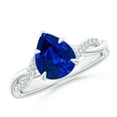 thumbnail image 1 of ANGARA Lab Grown 1.75 Ct Blue Sapphire Twisted Shank Engagement Ring in 14K White Gold for Women (Size-9x7mm) | September Birthstone, Anniversary Jewelry Gift for Women | Lab Grown Blue Sapphire Ring, 1 of 8