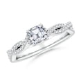 thumbnail image 1 of ANGARA Lab Grown Peg Head Diamond Engagement Ring for Women in 14K White Gold (Size-5mm| Color-F-G| Clarity-VS) | April Birthstone, Anniversary, Jewelry Gift for Women | Lab-Grown Diamond Ring, 1 of 7