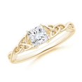 thumbnail image 1 of ANGARA Lab Grown Princess-Cut Diamond Celtic Knot Ring for Women in 14K Yellow Gold (Size-4.4mm| Color-F-G| Clarity-VS) | April Birthstone, Anniversary Jewelry Gift for Women | Lab-Grown Diamond Ring, 1 of 4