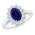 thumbnail image 1 of ANGARA Lab Grown 1.55 Ct Blue Sapphire Ring with Lab Diamond for Women in 14K White Gold (Size-8x6mm) | September Birthstone, Anniversary, Jewelry Gift for Women | Lab-Grown Blue Sapphire Ring, 1 of 9