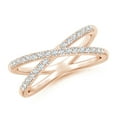 thumbnail image 1 of ANGARA Lab Grown Prong-Set Diamond Criss Cross Ring for Women in 14K Rose Gold (Size-1.35mm | 0.34 ct) | April Birthstone Jewelry for Her | Lab-Grown Diamond Engagement Rings, 1 of 4