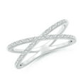 thumbnail image 1 of ANGARA Lab Grown Prong-Set Diamond Criss Cross Ring for Women in 14K White Gold (Size-1.15mm | 0.27 ct) | April Birthstone Jewelry for Her | Lab-Grown Diamond Engagement Rings, 1 of 4