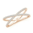 thumbnail image 1 of ANGARA Lab Grown Prong-Set Diamond Criss Cross Ring for Women in 14K Rose Gold (Size-1.15mm | 0.27 ct) | April Birthstone Jewelry for Her | Lab-Grown Diamond Engagement Rings, 1 of 4