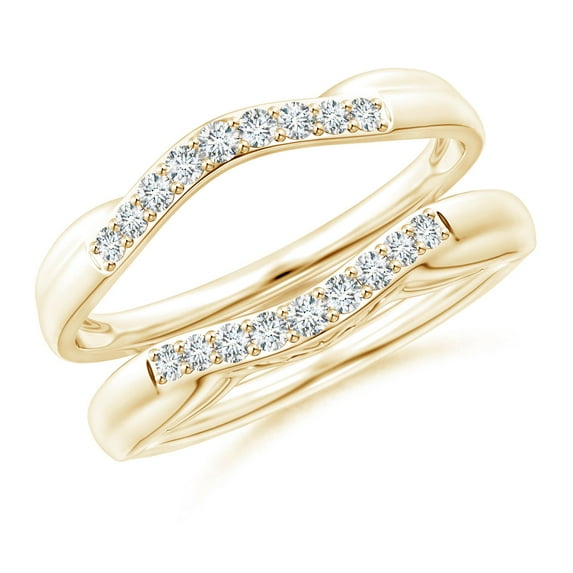 ANGARA Lab Grown Prong-Set Diamond Curved Ring Wrap for Women in 14K Yellow Gold (Size-1.6mm| Color-F-G| Clarity-VS) | April Birthstone, Anniversary, Jewelry Gift for Women | Lab-Grown Diamond Ring