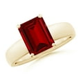 thumbnail image 1 of ANGARA Lab Grown 3 Ct Prong-Set Emerald-Cut Ruby Solitaire Engagement Ring for Women in 14K Yellow Gold (Size-9x7mm) | July Birthstone, Anniversary, Jewelry Gift for Women | Lab-Grown Ruby Ring, 1 of 7
