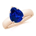 thumbnail image 1 of ANGARA Lab Grown 3 Ct Prong-Set Pear Blue Sapphire Engagement Ring in 14K Rose Gold for Women (Size-10x8mm) | September Birthstone, Anniversary, Jewelry Gift for Women | Lab Grown Blue Sapphire Ring, 1 of 8
