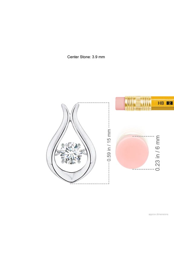 Lab Grown Rocking Diamond Drop Pendant for Women in 925 Sterling Silver (Size-3.9mm| Color-F-G| Clarity-VS) | April Birthstone, Anniversary, Jewelry Gift for Women | Lab-Grown Diamond Necklace