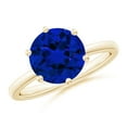thumbnail image 1 of ANGARA Lab Grown 3.75 Ct Blue Sapphire Solitaire Engagement Ring for Women in 14K Yellow Gold (Size-9mm) | September Birthstone, Anniversary, Jewelry Gift for Women | Lab-Grown Blue Sapphire Ring, 1 of 8