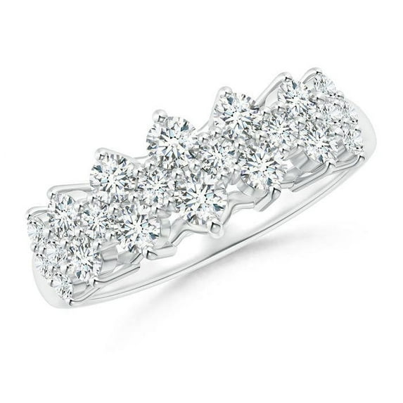 ANGARA Lab Grown Cluster Diamond Garland Wedding Ring for Women in 14K White Gold (Size-2.8mm| Color-F-G| Clarity-VS) | April Birthstone, Anniversary, Jewelry Gift for Women | Lab-Grown Diamond Ring