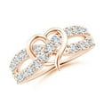 thumbnail image 1 of ANGARA Lab Grown Diamond Criss Cross Heart Promise Ring for Women in 14K Rose Gold (Size-2.1mm| Color-F-G| Clarity-VS) | April Birthstone, Anniversary, Jewelry Gift for Women | Lab-Grown Diamond Ring, 1 of 8