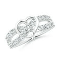 thumbnail image 1 of ANGARA Lab Grown Diamond Criss Cross Heart Promise Ring in 14K White Gold for Women (Size-2.1mm| Color-F-G| Clarity-VS) | April Birthstone, Anniversary Jewelry Gift for Women | Lab Grown Diamond Ring, 1 of 8