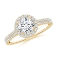 thumbnail image 1 of ANGARA Lab Grown Diamond Halo Ring with Accents for Women in 14K Yellow Gold (Size-6mm| Color-F-G| Clarity-VS) | April Birthstone, Anniversary, Jewelry Gift for Women | Lab-Grown Diamond Ring, 1 of 7