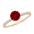 thumbnail image 1 of ANGARA Lab Grown 1 Ct Round Ruby Hidden Halo Engagement Ring for Women in 14K Rose Gold (Size-6mm) | July Birthstone, Birthday, Anniversary, Jewelry Gift for Women | Lab-Grown Ruby Ring, 1 of 8