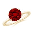 thumbnail image 1 of ANGARA Lab Grown 2.1 Ct Round Ruby Solitaire Classic Engagement Ring for Women in 14K Yellow Gold (Size-8mm) | July Birthstone, Birthday, Anniversary, Jewelry Gift for Women | Lab-Grown Ruby Ring, 1 of 8
