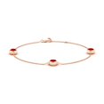thumbnail image 1 of ANGARA Lab Grown Bezel-Set Ruby Station Adjustable Ankle Bracelet for Women in 14K Rose Gold (Size-6mm) | July Birthstone, Birthday, Anniversary, Jewelry Gift for Women | Lab-Grown Ruby Bracelet, 1 of 7