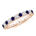 thumbnail image 1 of ANGARA Lab Grown 1.56 Ct Blue Sapphire & Lab Diamond Eternity Ring for Women in 14K Rose Gold (Size-2.8mm) | September Birthstone, Anniversary, Jewelry Gift for Women | Lab-Grown Blue Sapphire Ring, 1 of 8