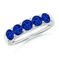 thumbnail image 1 of ANGARA Lab Grown 1.75 Ct Half Eternity Sapphire Wedding Ring for Women in 14K White Gold (Size-4.2mm) | September Birthstone, Anniversary, Jewelry Gift for Women | Lab-Grown Blue Sapphire Ring, 1 of 7