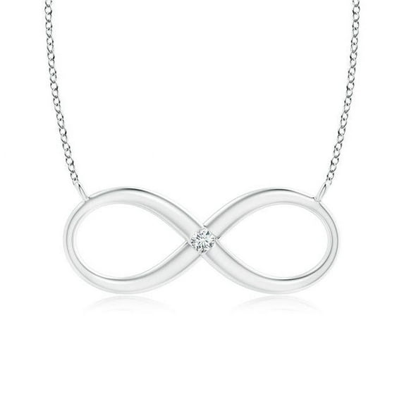 ANGARA Lab Grown Sideways Infinity Necklace with Gypsy Diamond for Women in 14K White Gold (Size-2mm| Color-F-G| Clarity-VS) | Anniversary, Jewelry Gift for Women | Lab-Grown Diamond Necklace