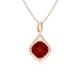 thumbnail image 1 of ANGARA Lab Grown 2.6 Ct Solitaire Cushion Ruby Twist Bale Pendant for Women in 14K Rose Gold (Size-8mm) | July Birthstone, Birthday, Anniversary, Jewelry Gift for Women | Lab-Grown Ruby Necklace, 1 of 7