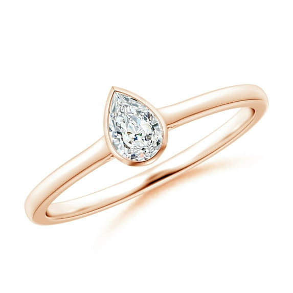 ANGARA Lab Grown Solitaire Diamond Engagement Ring for Women in 14K Rose Gold (Size-5x3mm| Color-F-G| Clarity-VS) | April Birthstone, Anniversary, Jewelry Gift for Women | Lab-Grown Diamond Ring
