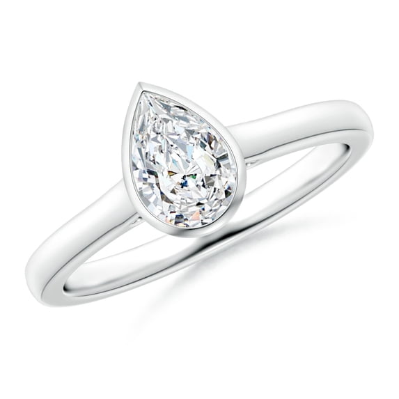 ANGARA Lab Grown Solitaire Diamond Engagement Ring for Women in 14K White Gold (Size-7x5mm| Color-F-G| Clarity-VS) | April Birthstone, Anniversary, Jewelry Gift for Women | Lab-Grown Diamond Ring