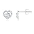 thumbnail image 1 of ANGARA Lab Grown Solitaire Diamond Open Heart Studs for Women in 14K White Gold (Size-3mm| Color-F-G| Clarity-VS) | April Birthstone, Anniversary, Jewelry Gift for Women | Lab-Grown Diamond Earrings, 1 of 5